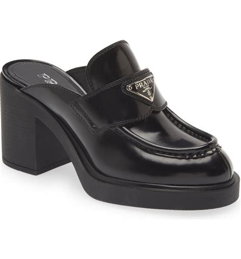 prada fur mules|Prada chunky loafer.